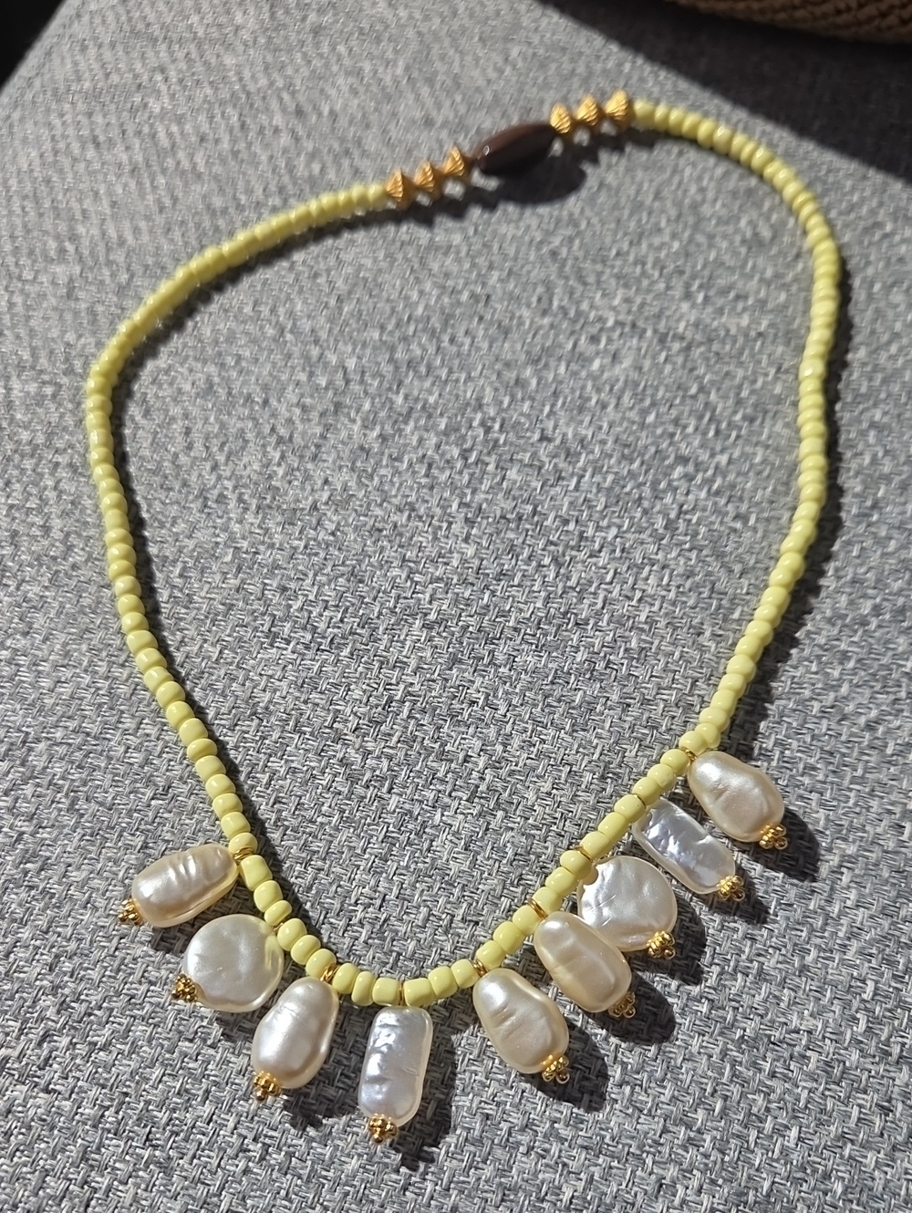 Butter Yellow Pearl Necklace
